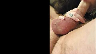 pretty milf wife sucking her husband's big white cock at home while moaning loudly