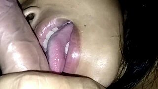 i let her suck the wet pussy juice from my cock.