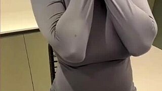 my milky stepmom licks her nipples