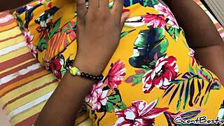 this thick black girlfriend invites her friend over for a homemade pussy massage that turns into moaning sex