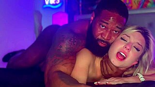 Hot blonde cheerleader Kait gets bred with monster cock in ass worship