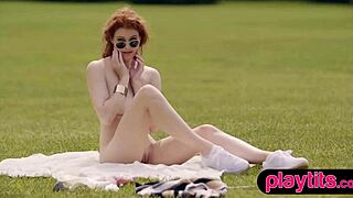 Redhead Latvian Milf Golfer Strips at Course
