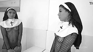 Nasty Nun Slave Double Anal Fucked By Three Monster Cocks