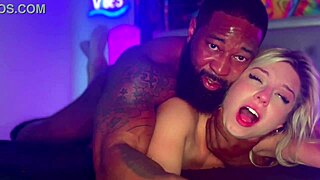 Hot blonde cheerleader Kait gets bred with monster cock in ass worship