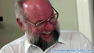 Chubby Babe Creampied By Old Man!