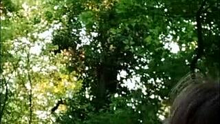 Slave slut humiliated in forest with flashing