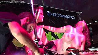 YOUNG BIG TITS TIED AND FUCKED IN FRONT OF THE PUBLIC!