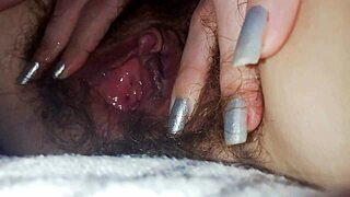 quick bed masturbation with vibrator