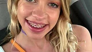 petite teen khloe kapri sucks cock pov and squirts in doggystyle