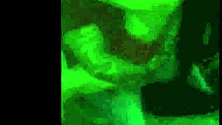 Lene in public square with strangers. She takes abundant release from black guy.