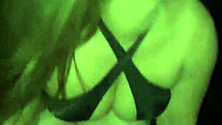 Sexy girl in micro panties on the beach