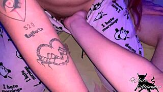 These horny latinas dive into wet pussy licking and riding in steamy shower action with tattoos flying!