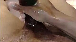 Watch this military guy massage his big dick in POV?