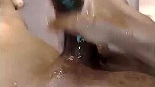 Watch this military guy massage his big dick in POV?