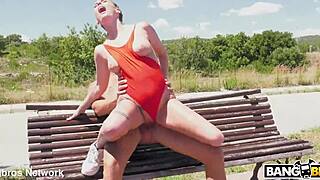 Lyas Engages In Risky Sex On The Bench