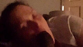 Going to town on this big black cock, choking and sucking