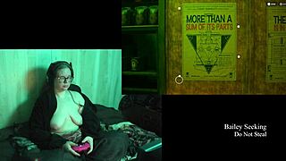 Naked brunette bbw plays game with big natural tits