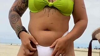 Virgin Fucks My Ass on Beach While Husband Watches Flashing Exhibitionist Scene