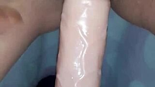 couple bets and uses toys for pretty homemade sex