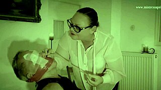 dominatrix mistress april uses her restrained slave for kinky assfucking and licking in latex bdsm