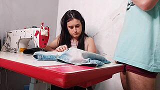 Married Seamstress Watches Client's Erection