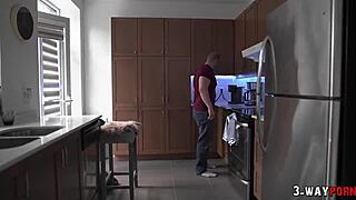 Cute Teen Babe in a Threesome with Two Dudes