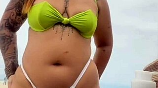 Virgin Fucks My Ass on Beach While Husband Watches Flashing Exhibitionist Scene