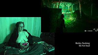 Naked brunette bbw plays game with big natural tits