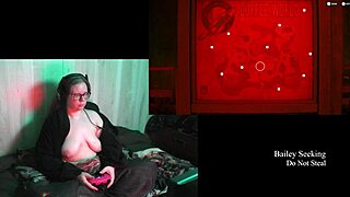 Naked brunette bbw plays game with big natural tits