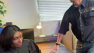 Interracial breeding with judge paris love and the white inmate in cowgirl and creampie