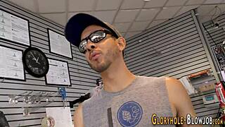 dirty skank sucks and blows hard black dick, swallowing cum in mouth