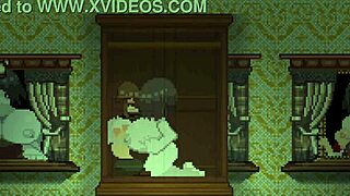 big tits housewife gets creampie during fucking game