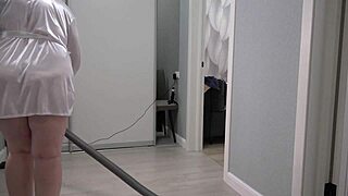 Home Camera Watches Mature Housewife with Thick Ass Under Short Robe Big Boobs Chubby Milf Pawg