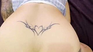 Fat latina wife gets anal doggystyle, tattooed mexican ass orgasms with cum inside