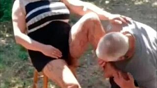 Klaudia says, 'Watch my outdoor blowjob in lingerie and stockings'