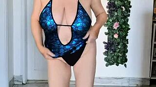 She asks, 'Want to see this hot granny seduce you with a blowjob and titfuck?'