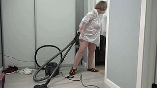 Home Camera Watches Mature Housewife with Thick Ass Under Short Robe Big Boobs Chubby Milf Pawg