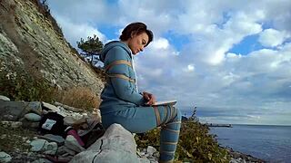 sofi, why are you tied up reading by the sea?