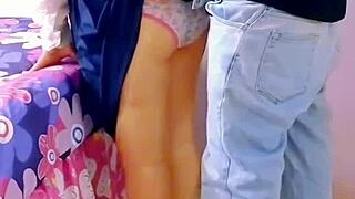 after begging, she gives her virgin ass for anal creampie on holidays