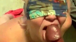 blindfolded face fuck with fat bbw amateurs in sloppy pov choking by big black cock
