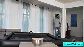 Blondie Sexy Teen 18+ Masseuse Prepares Her Client for a Wet Nuru Massage Anna Claire Clouds Will Pounder