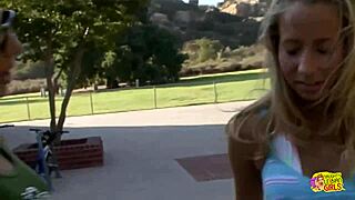 Inked Blonde Seduces Cyclist With Double Dildo