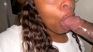 i'm an ebony bbw throating strangers big black cocks at the glory hole