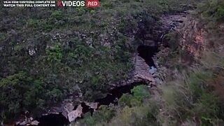 Caught in public at the waterfall