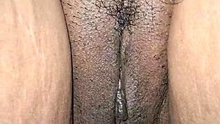 Look at this Indian bhabhi's wet pussy getting dildo fucked hard!