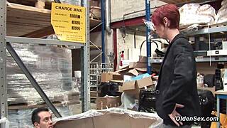 Ginger mature lady anal fucked in two places 😏