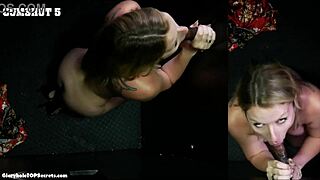 I work that big black cock at the gloryhole until he cums 9 loads on my face