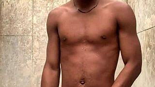 Amateur Soapy Dick Massage Shower Cumm Nearly Got Caught!