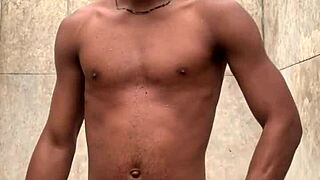 Amateur Soapy Dick Massage Shower Cumm Nearly Got Caught!