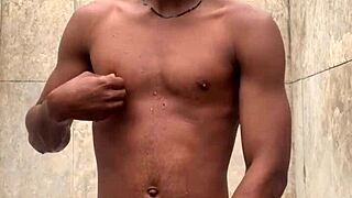 Amateur Soapy Dick Massage Shower Cumm Nearly Got Caught!